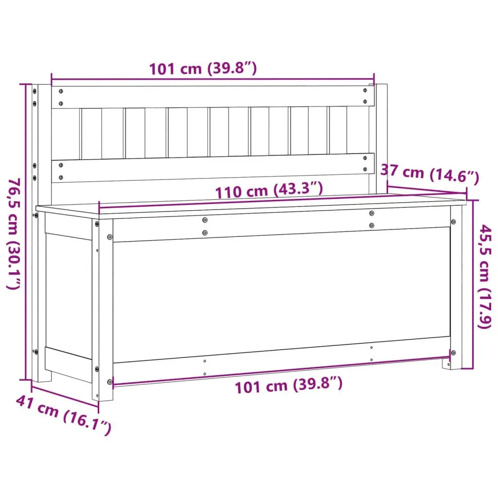 Bench 110x41x76.5 cm Solid Wood Pine 823554