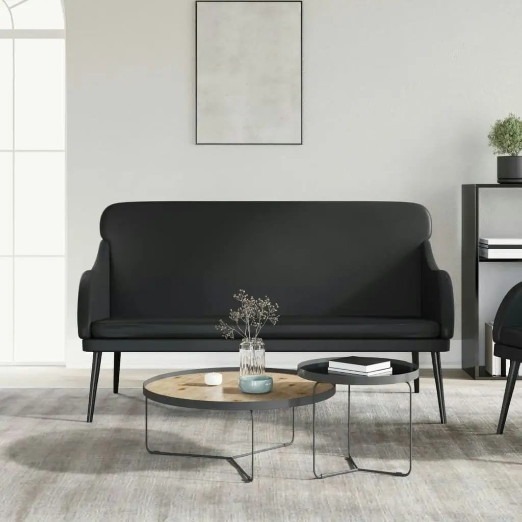 Bench Black 110x76x80 cm Faux Leather 351430