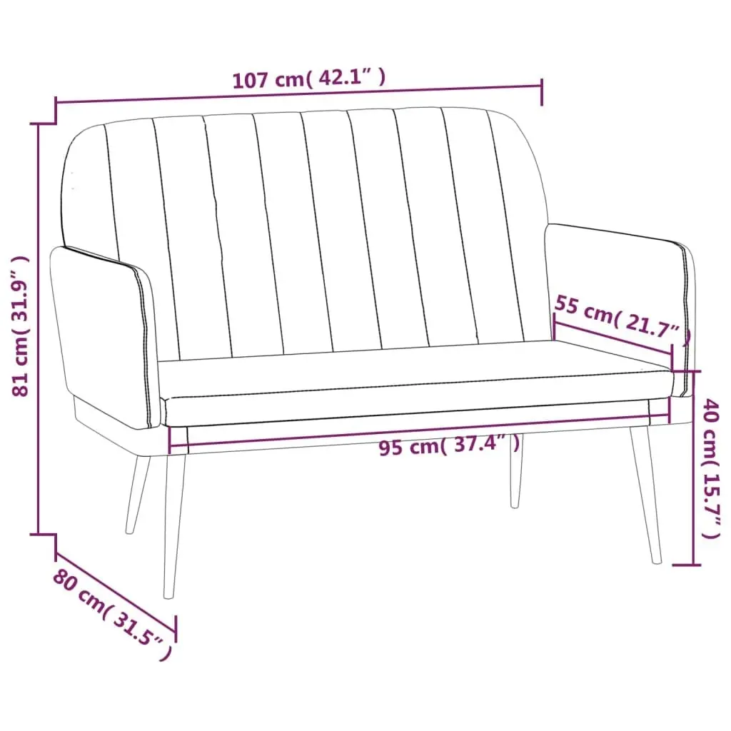 Bench Cream 107x80x81 cm Faux Leather 351399