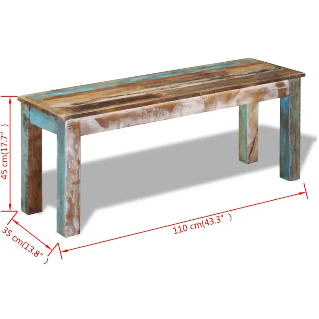 Bench Solid Reclaimed Wood 110x35x45 cm 243454