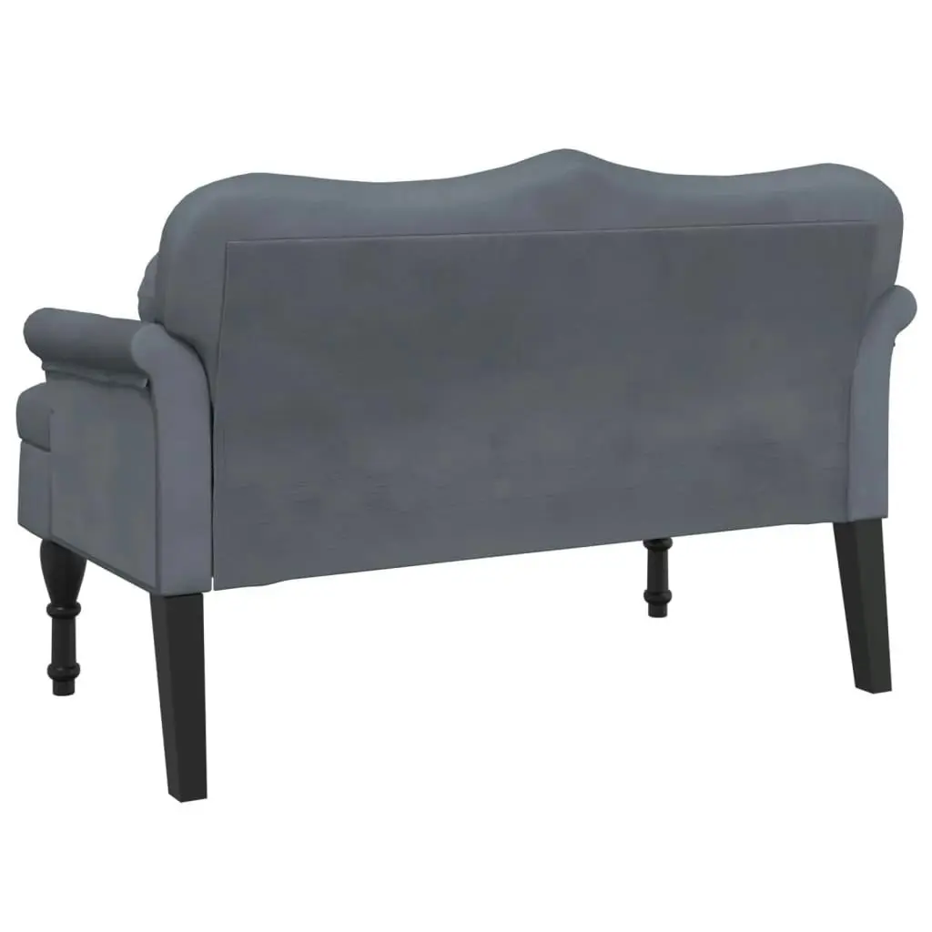 Bench with Cushions Dark Grey 120.5x65x75 cm Velvet 372141