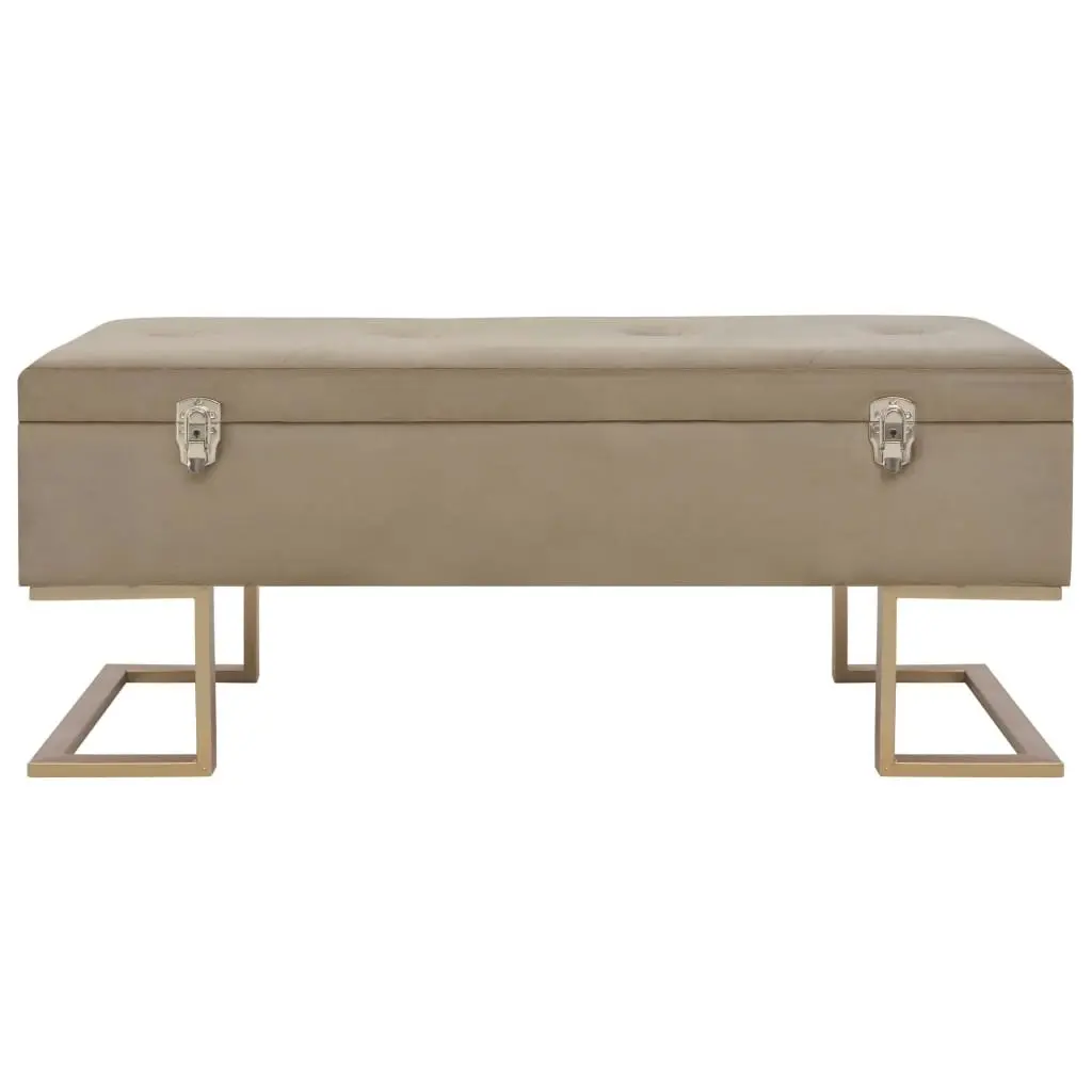 Bench with Storage Compartment 105 cm Beige Velvet 247574