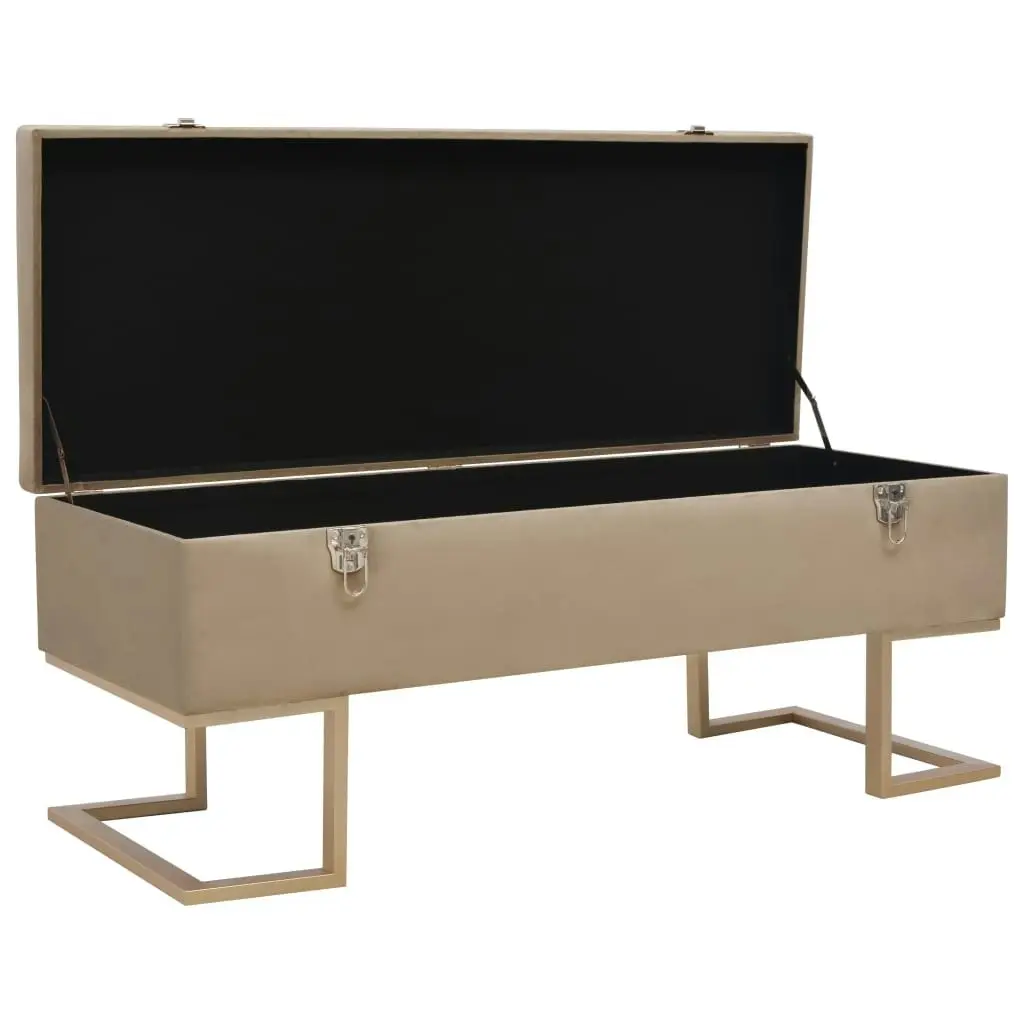 Bench with Storage Compartment 105 cm Beige Velvet 247574