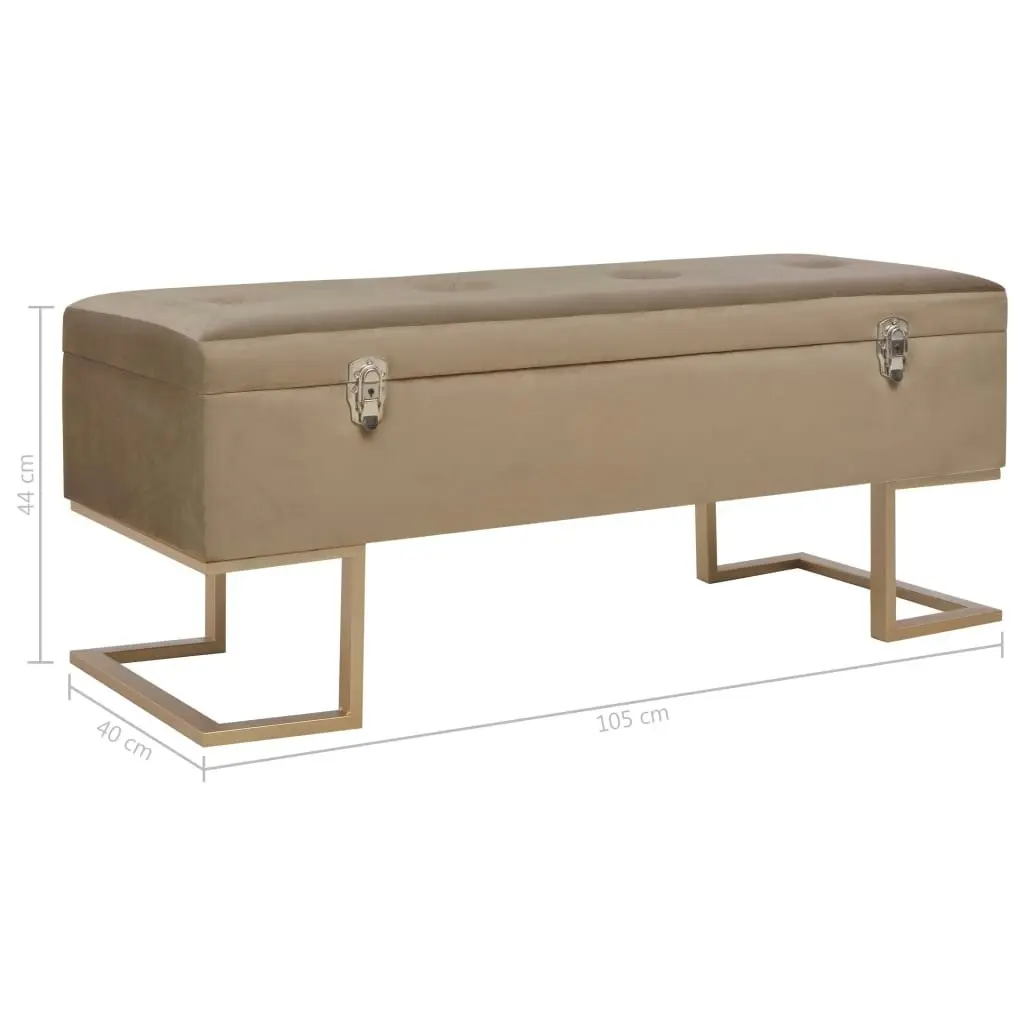 Bench with Storage Compartment 105 cm Beige Velvet 247574