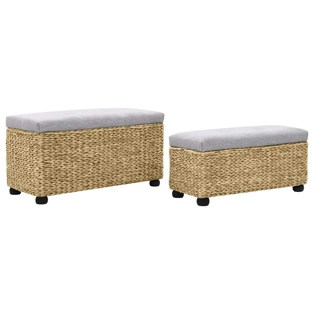 Bench Set 2 Pieces Seagrass Grey 246107