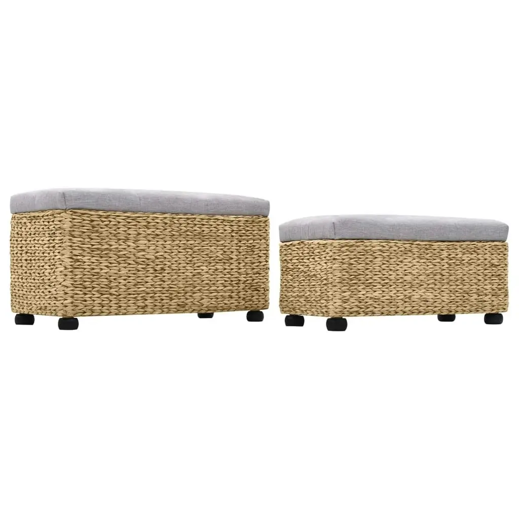 Bench Set 2 Pieces Seagrass Grey 246107