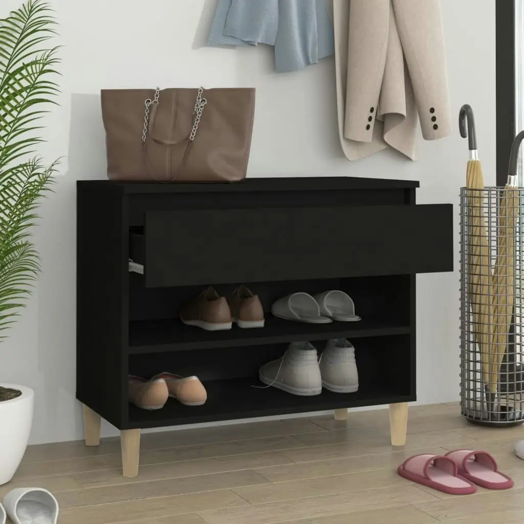 Shoe Cabinet Black 70x36x60 cm Engineered Wood 819757