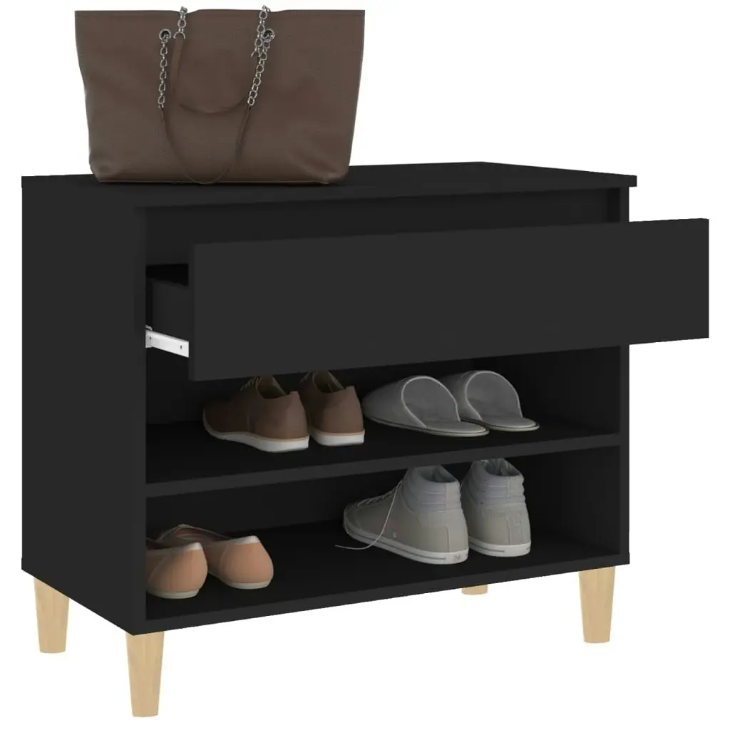 Shoe Cabinet Black 70x36x60 cm Engineered Wood 819757