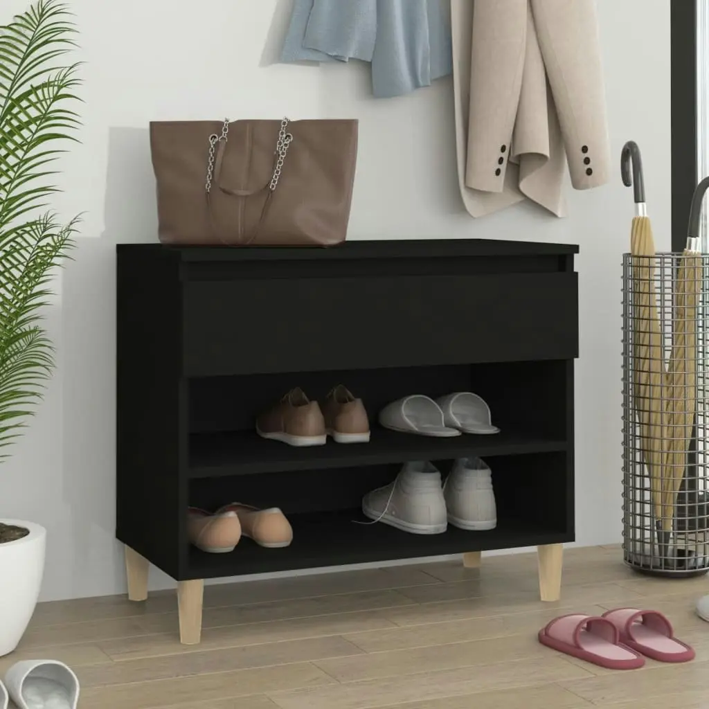 Shoe Cabinet Black 70x36x60 cm Engineered Wood 819757