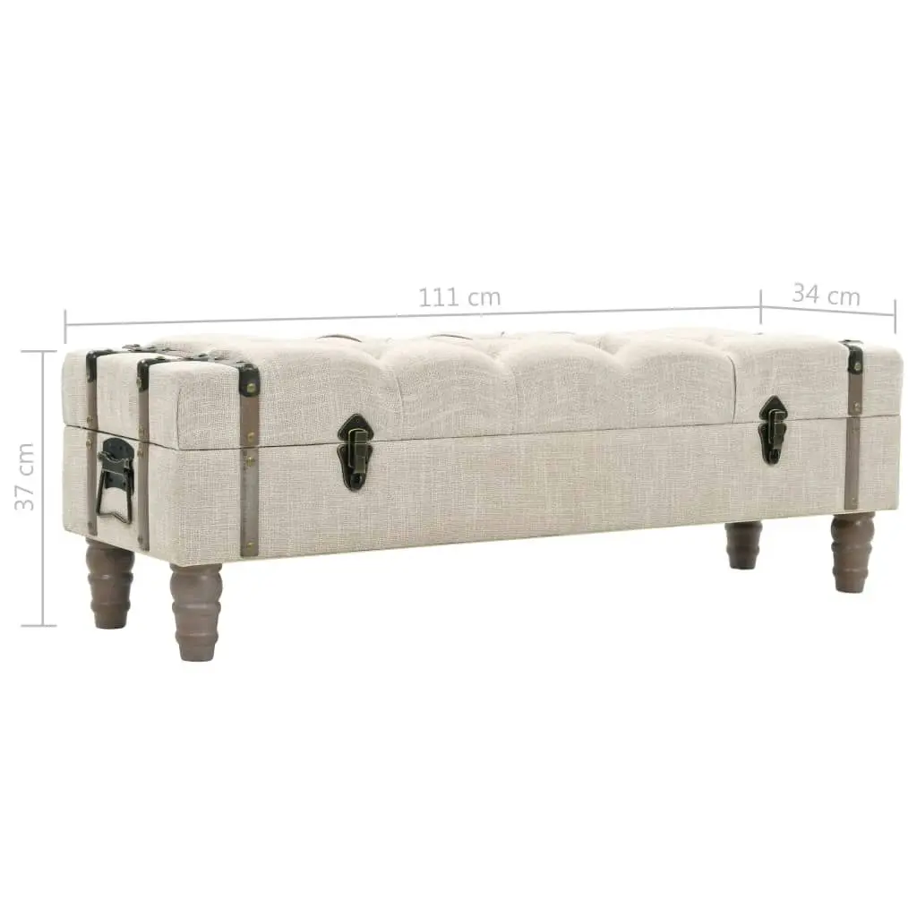 Storage Bench Solid Wood and Steel 111x34x37 cm 245763