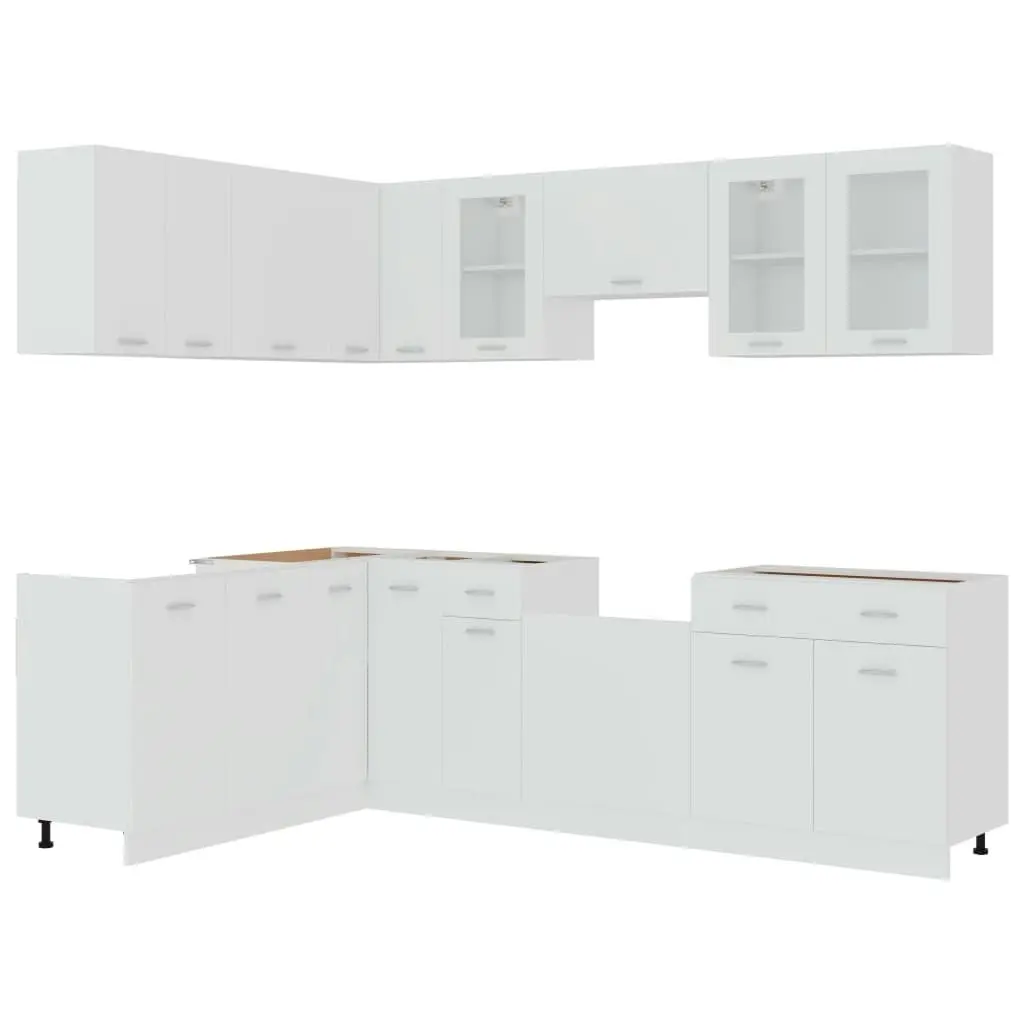 11 Piece Kitchen Cabinet Set White Engineered Wood 3067664