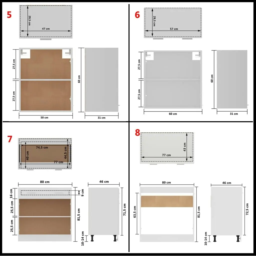 11 Piece Kitchen Cabinet Set White Engineered Wood 3067664