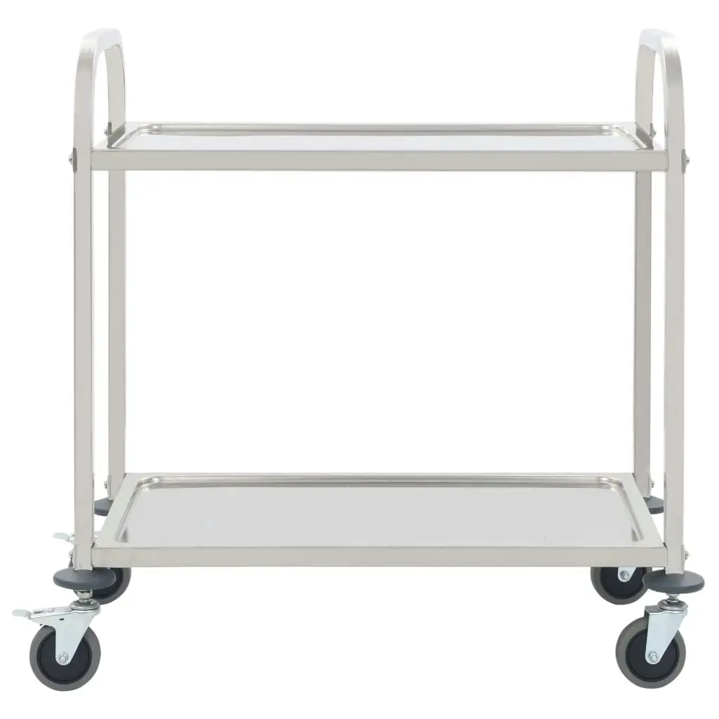 2-Tier Kitchen Trolley 95x45x83.5 cm Stainless Steel 50913