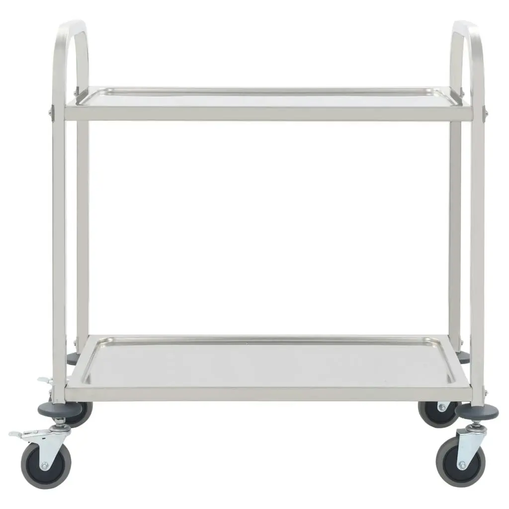 2-Tier Kitchen Trolley 96.5x55x90 cm Stainless Steel 50912