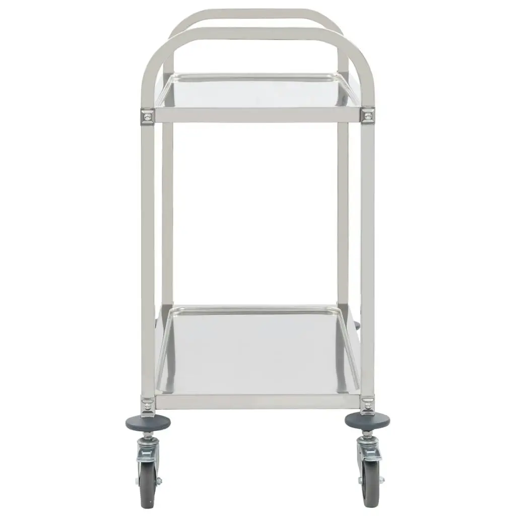 2-Tier Kitchen Trolley 96.5x55x90 cm Stainless Steel 50912