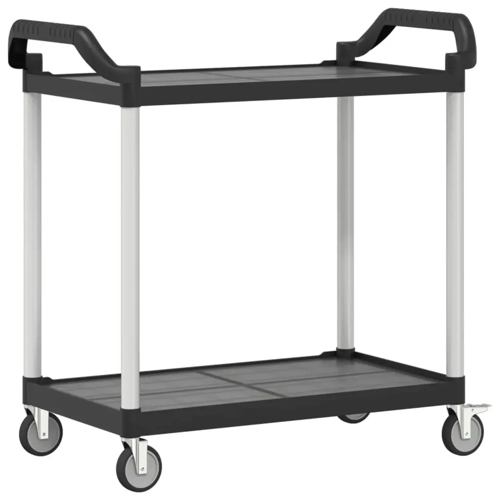 2-Tier Trolley Black 99x50x97 cm Aluminium 30324