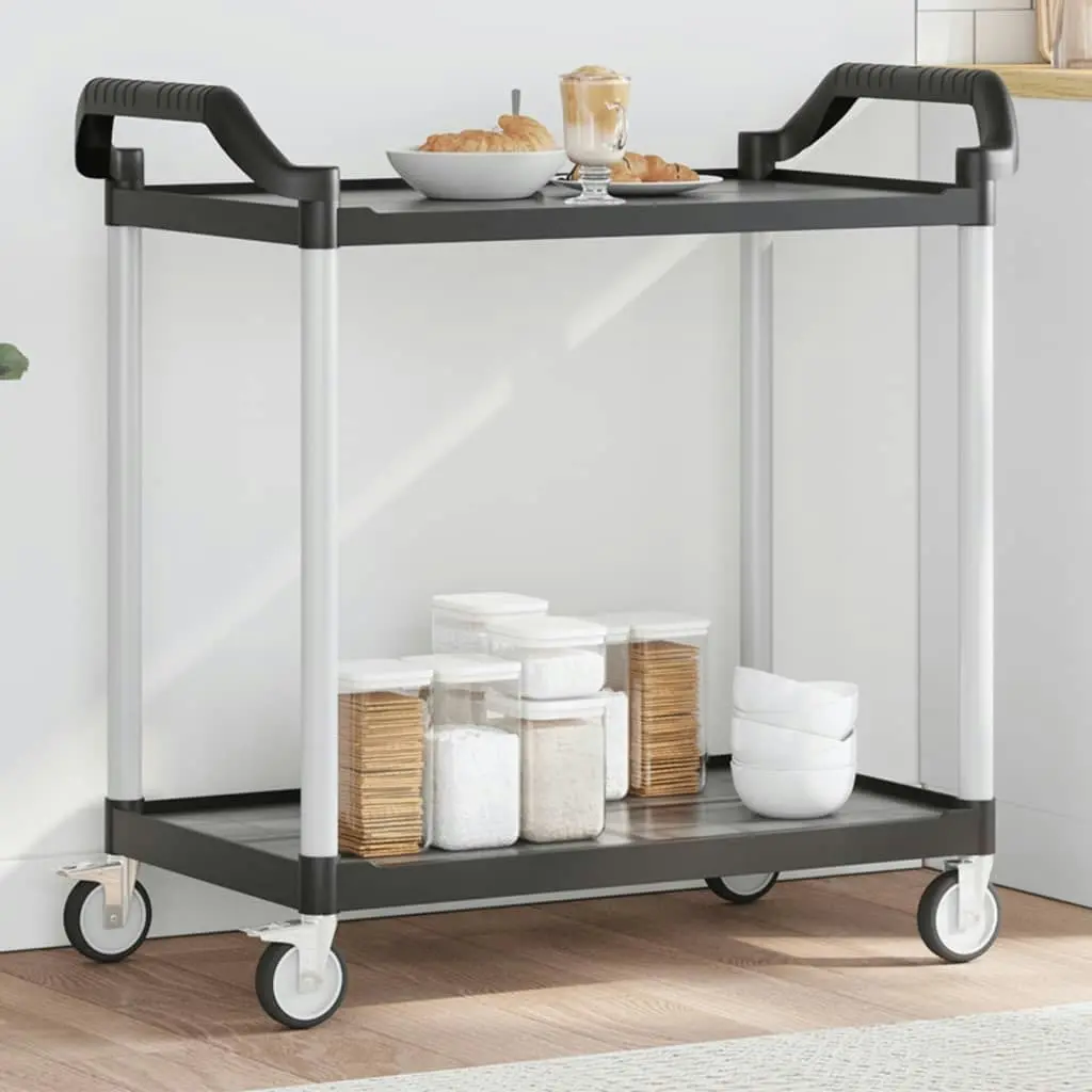 2-Tier Trolley Black 99x50x97 cm Aluminium 30324