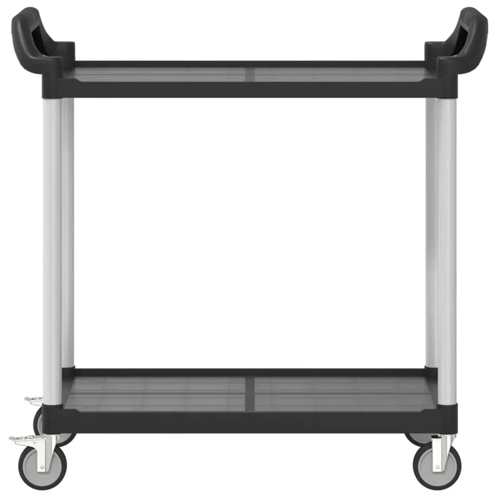 2-Tier Trolley Black 99x50x97 cm Aluminium 30324