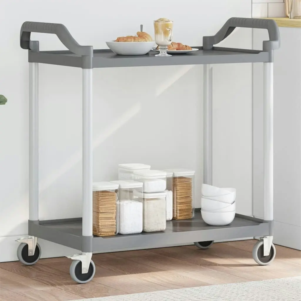 2-Tier Trolley Grey 99x50x97 cm Aluminium 30325