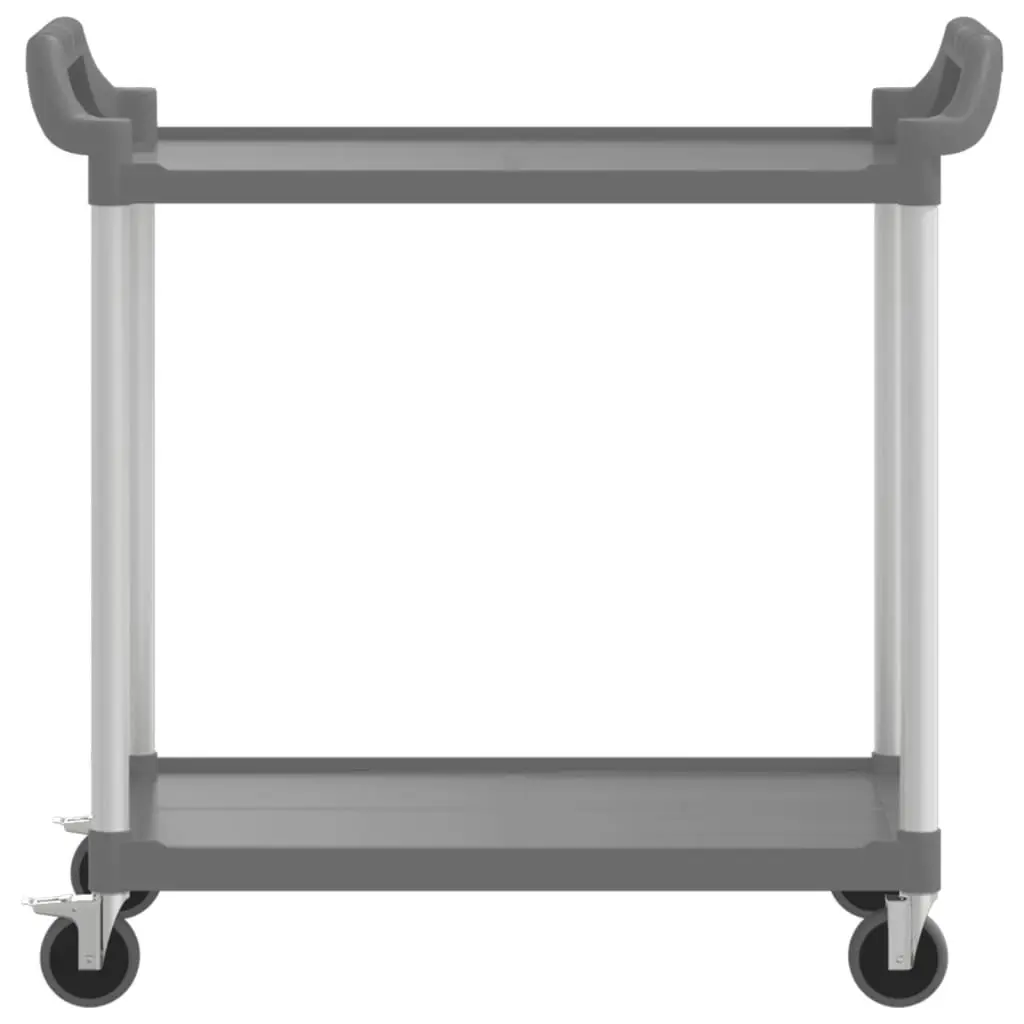 2-Tier Trolley Grey 99x50x97 cm Aluminium 30325