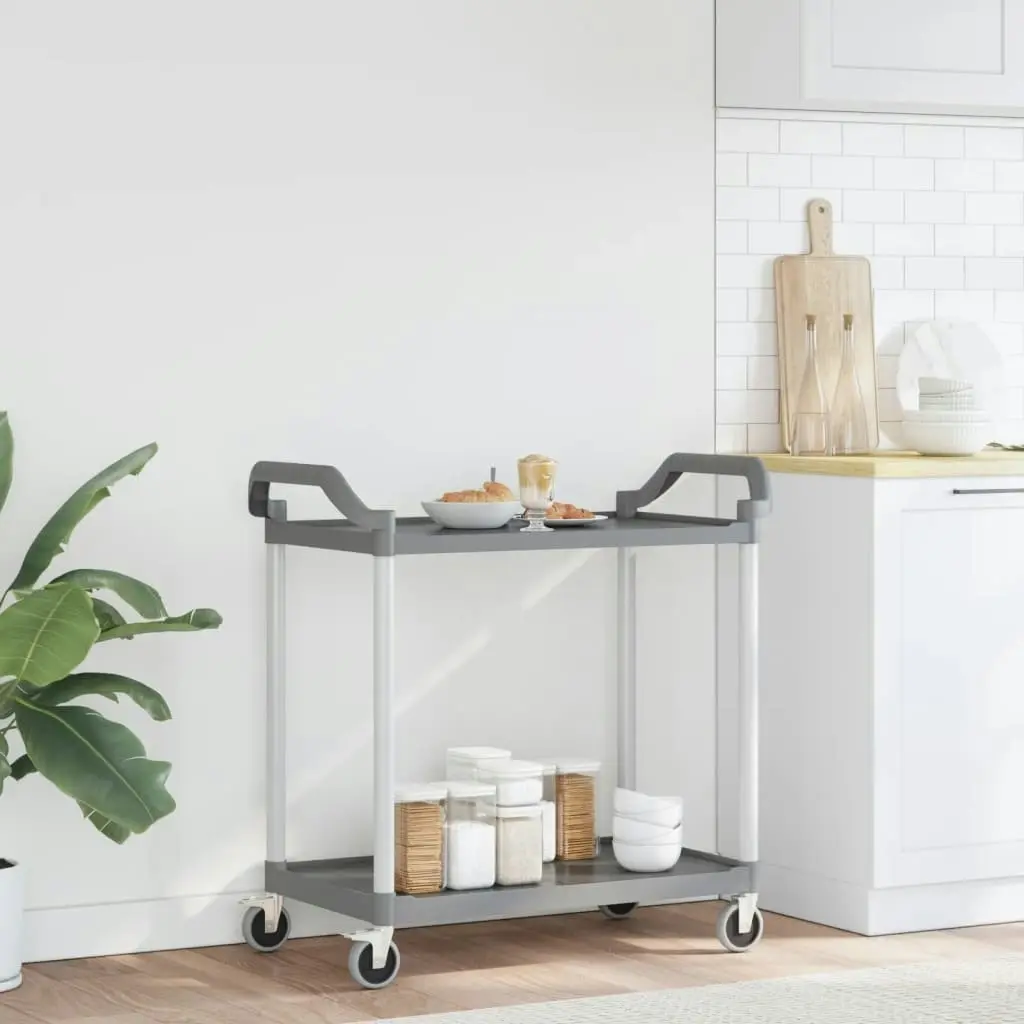 2-Tier Trolley Grey 99x50x97 cm Aluminium 30325