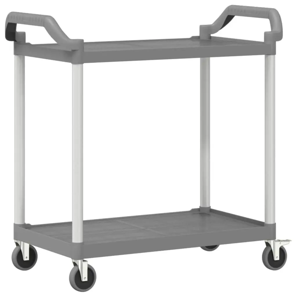 2-Tier Trolley Grey 99x50x97 cm Aluminium 30325