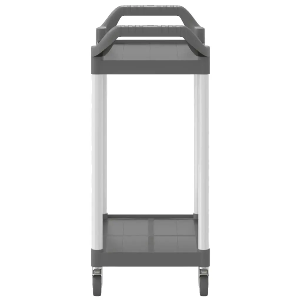 2-Tier Trolley Grey 81x41x92 cm Aluminium 30327