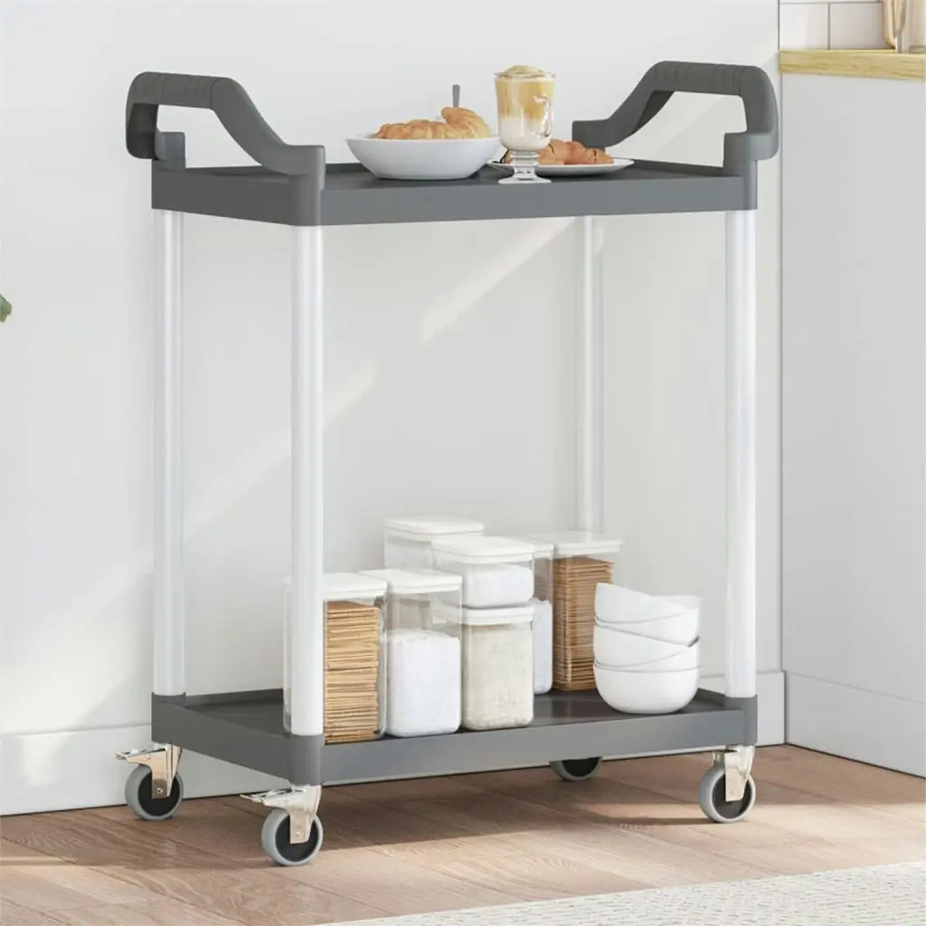 2-Tier Trolley Grey 81x41x92 cm Aluminium 30327