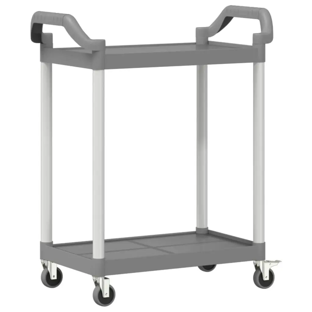 2-Tier Trolley Grey 81x41x92 cm Aluminium 30327