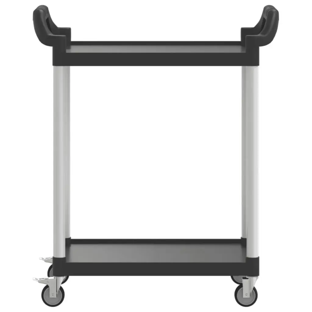 2-Tier Trolley Black 81x41x92 cm Aluminium 30326