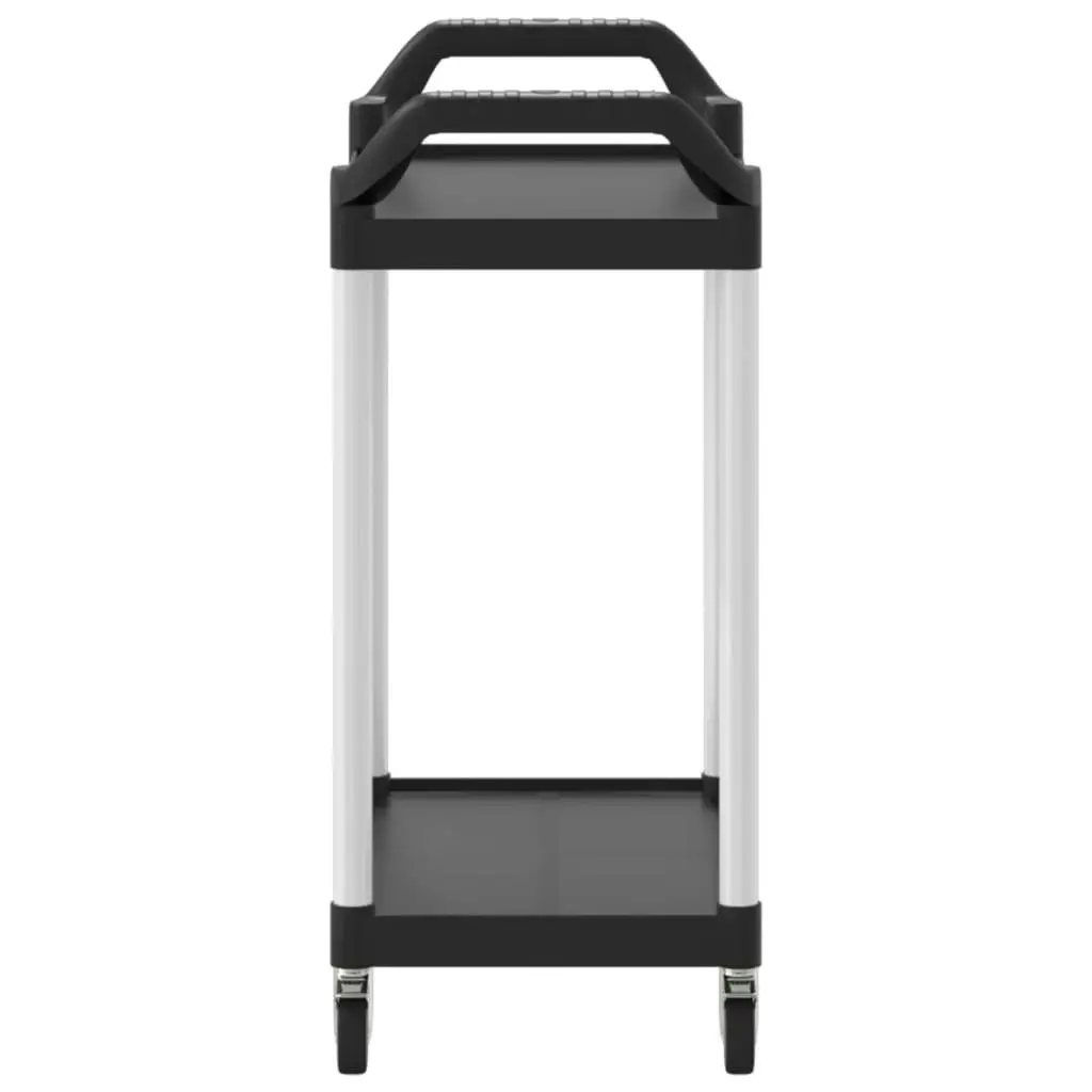 2-Tier Trolley Black 81x41x92 cm Aluminium 30326