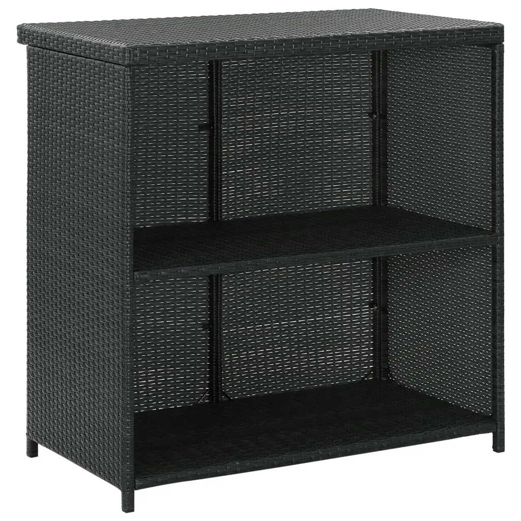 3 Piece Bar Set Poly Rattan Black 313471