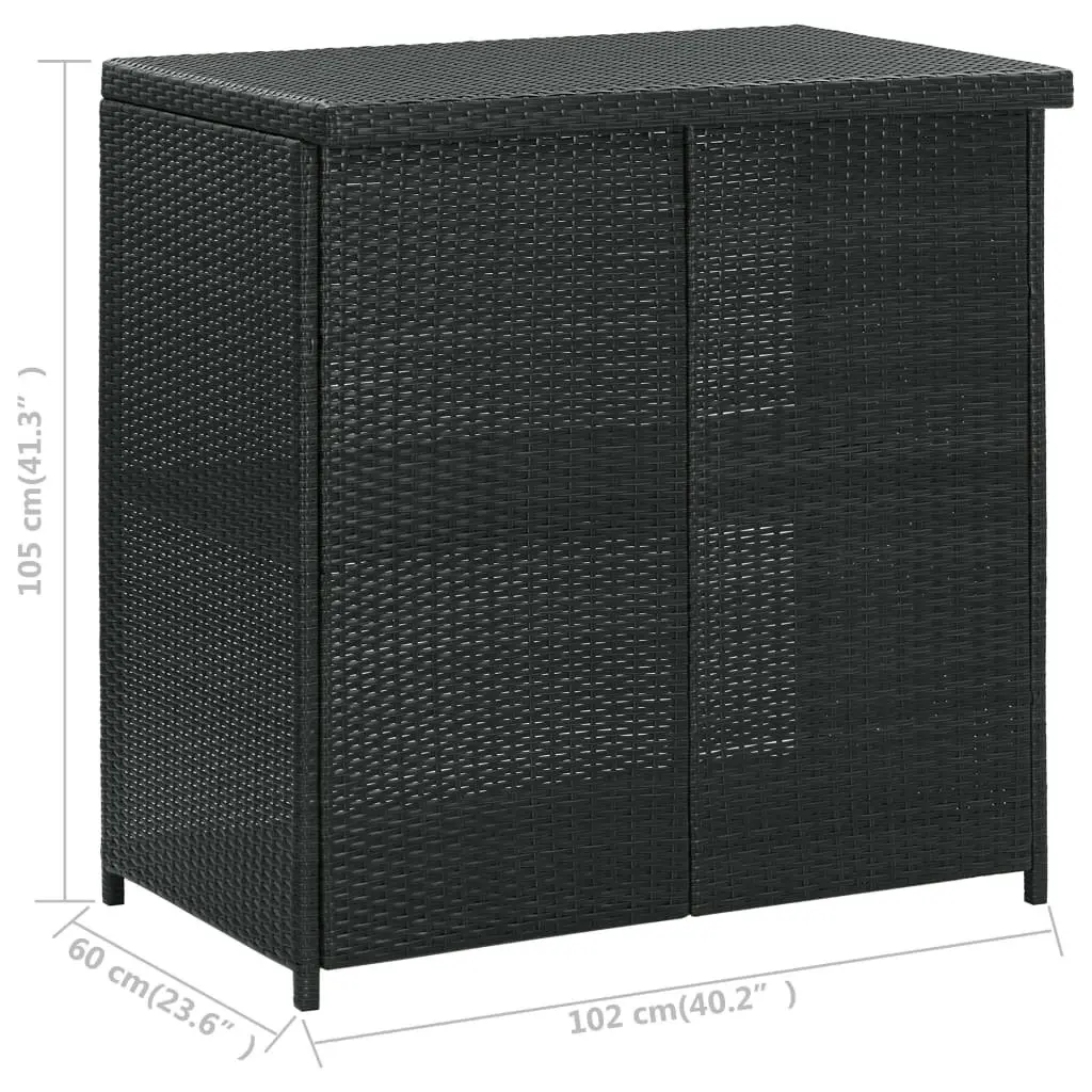 3 Piece Bar Set Poly Rattan Black 313471