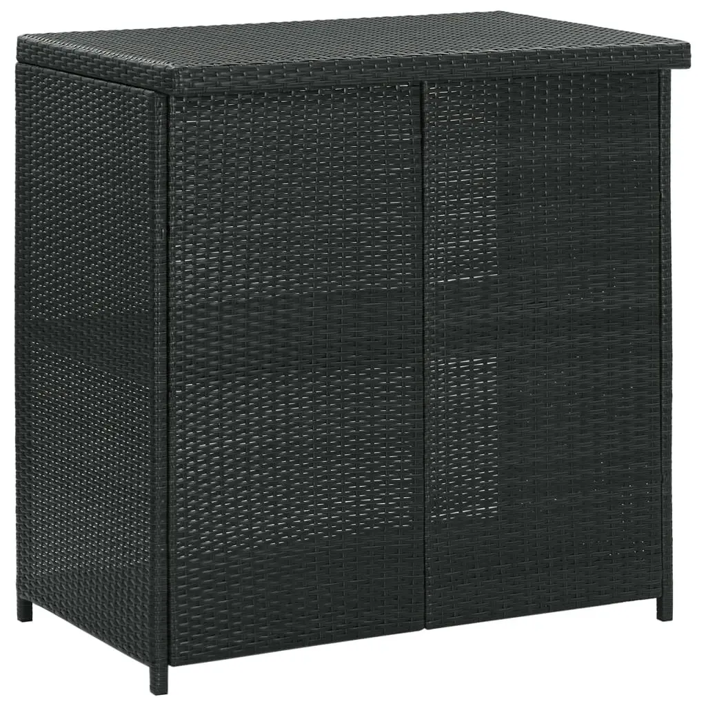 3 Piece Bar Set Poly Rattan Black 313471