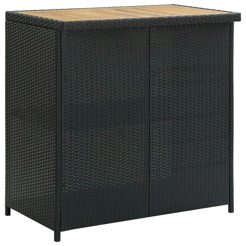 3 Piece Bar Set Poly Rattan Black 313473