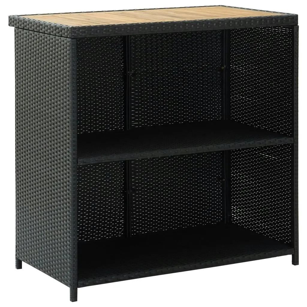 3 Piece Bar Set Poly Rattan Black 313473