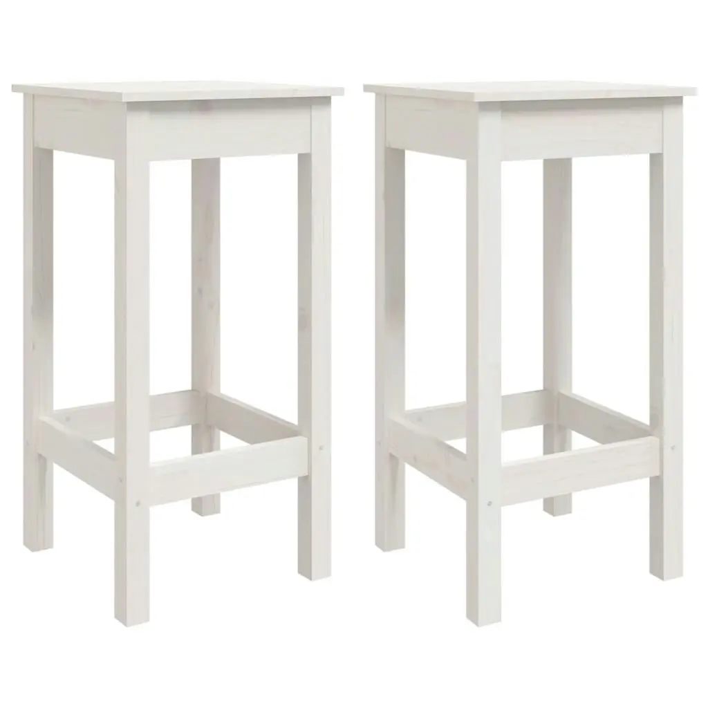 3 Piece Bar Set White Solid Wood Pine 3124728