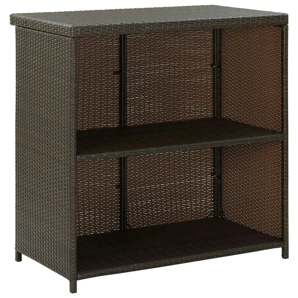 3 Piece Bar Set Poly Rattan Brown 313470