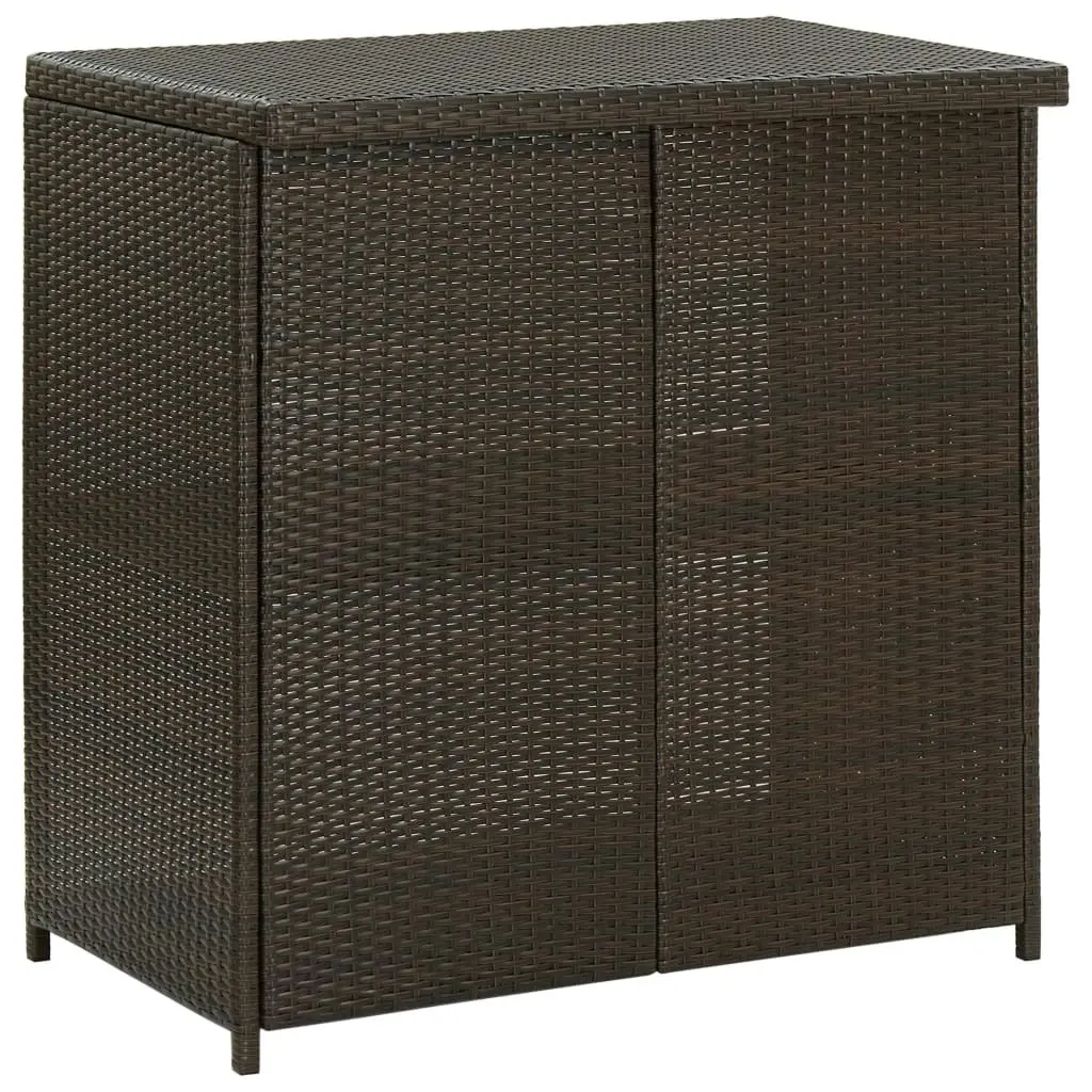 3 Piece Bar Set Poly Rattan Brown 313470