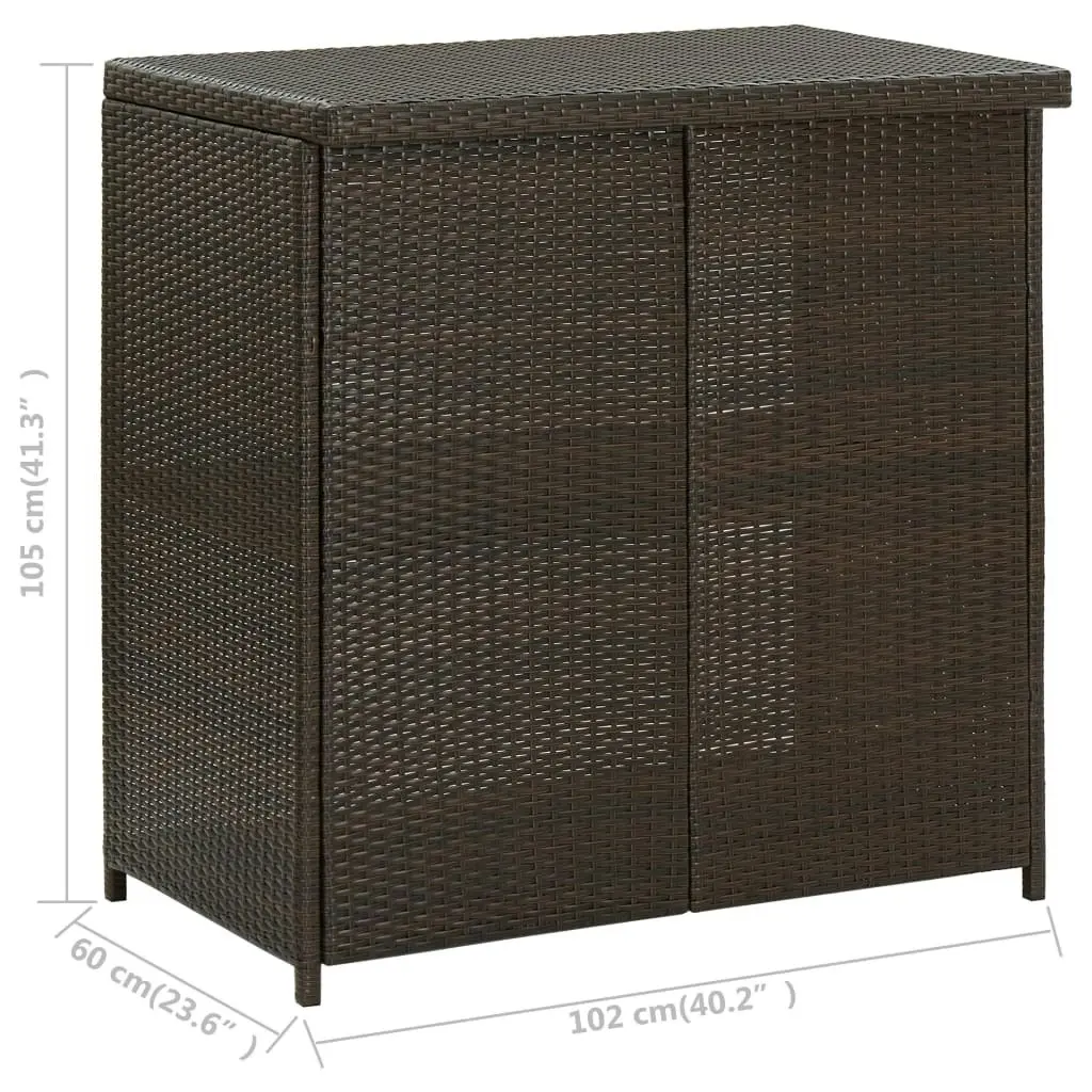 3 Piece Bar Set Poly Rattan Brown 313470