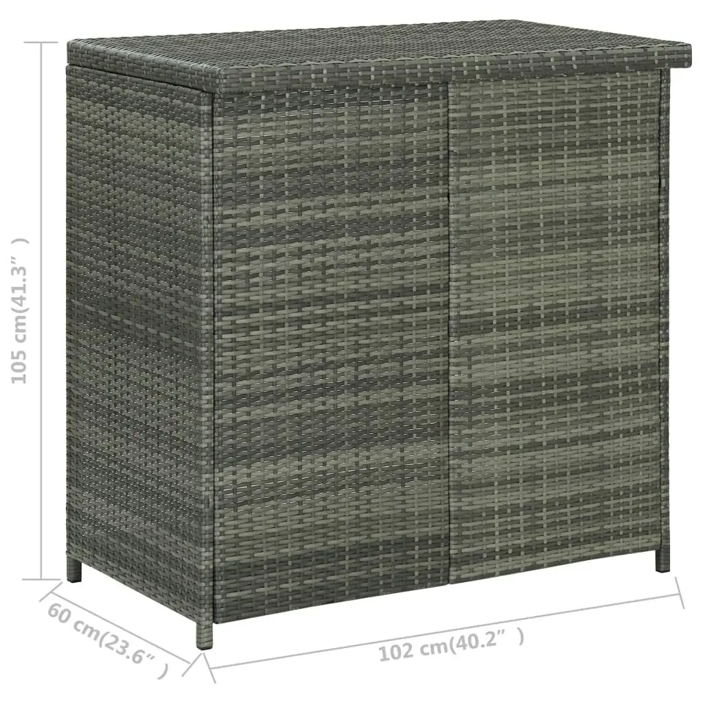 3 Piece Bar Set Poly Rattan Grey 313472