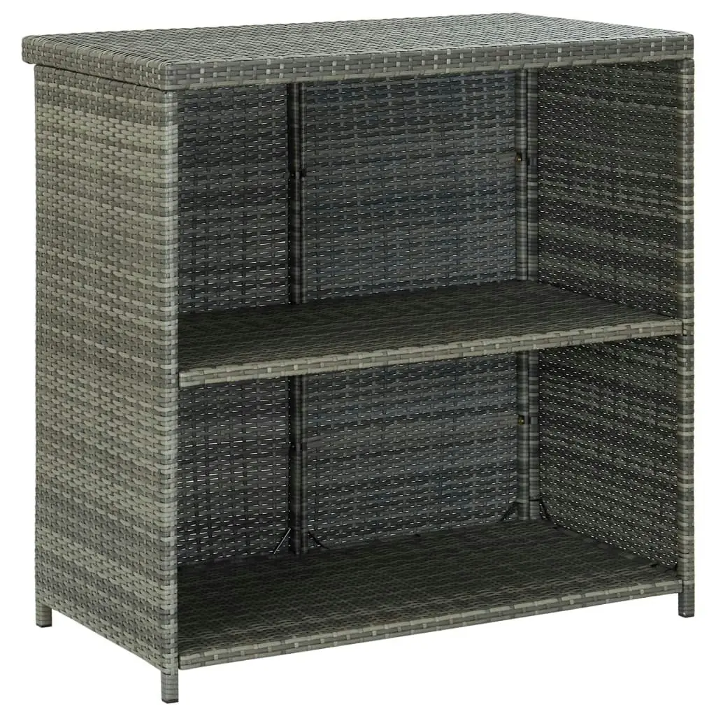 3 Piece Bar Set Poly Rattan Grey 313472