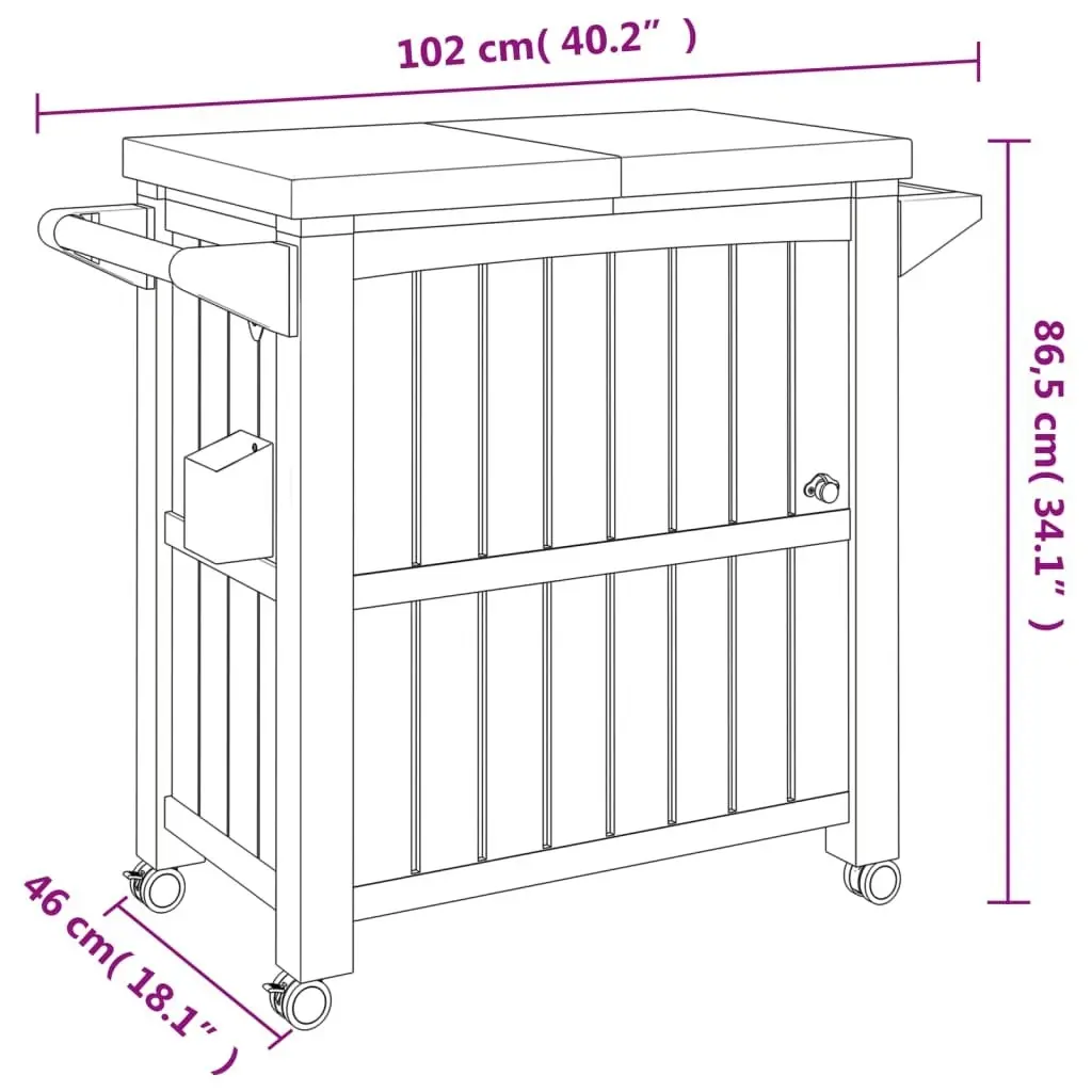 3-in-1 Serving Cart Black Polypropylene 364169