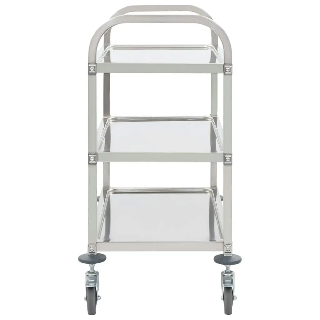 3-Tier Kitchen Trolley 96.5x55x90 cm Stainless Steel 50914