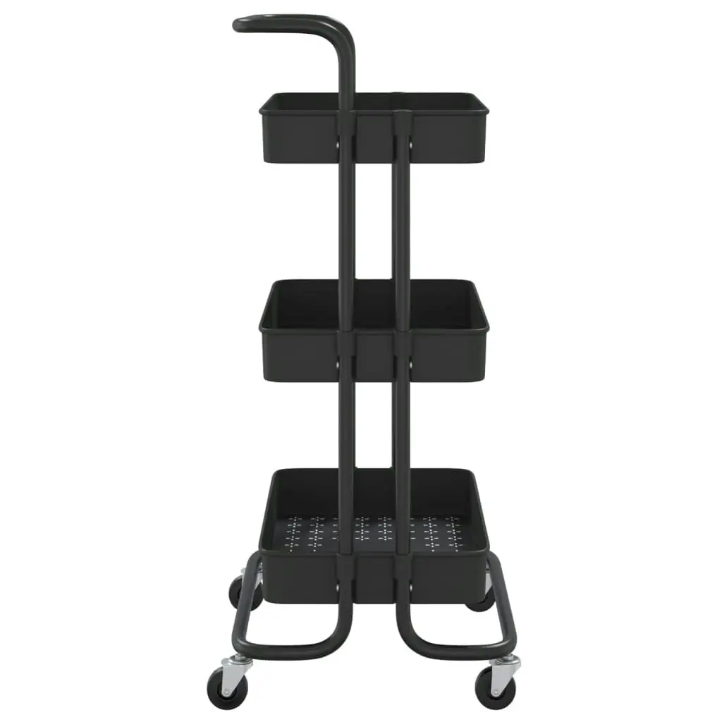 3-Tier Kitchen Trolley Black 42x35x85 cm Iron and ABS 336335