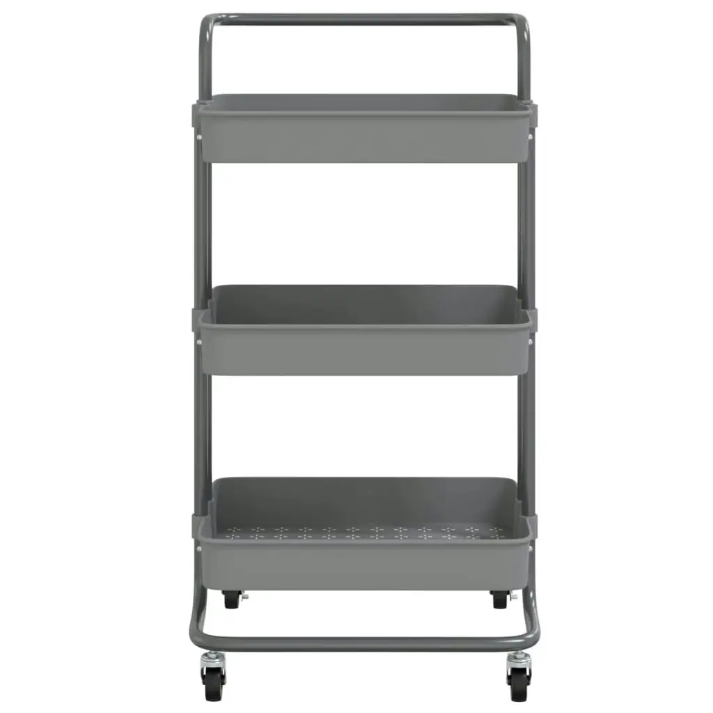 3-Tier Kitchen Trolley Grey 42x35x85 cm Iron and ABS 336337