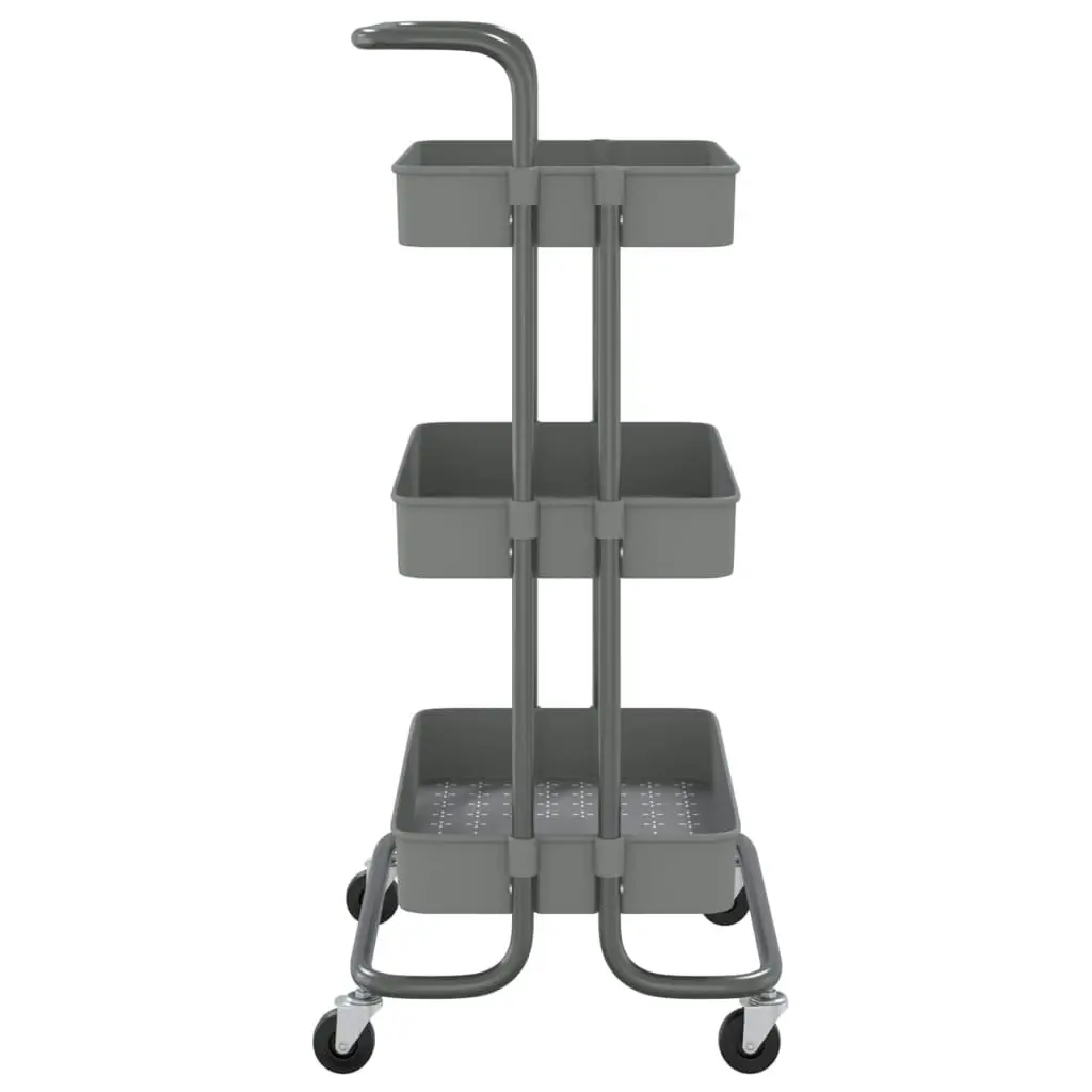 3-Tier Kitchen Trolley Grey 42x35x85 cm Iron and ABS 336337