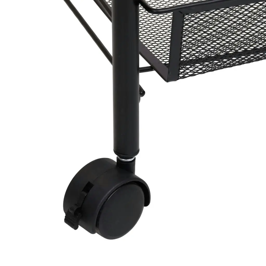 3-Tier Kitchen Trolley Black 46x26x64 cm Iron 336322