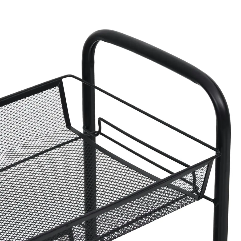 3-Tier Kitchen Trolley Black 46x26x64 cm Iron 336322