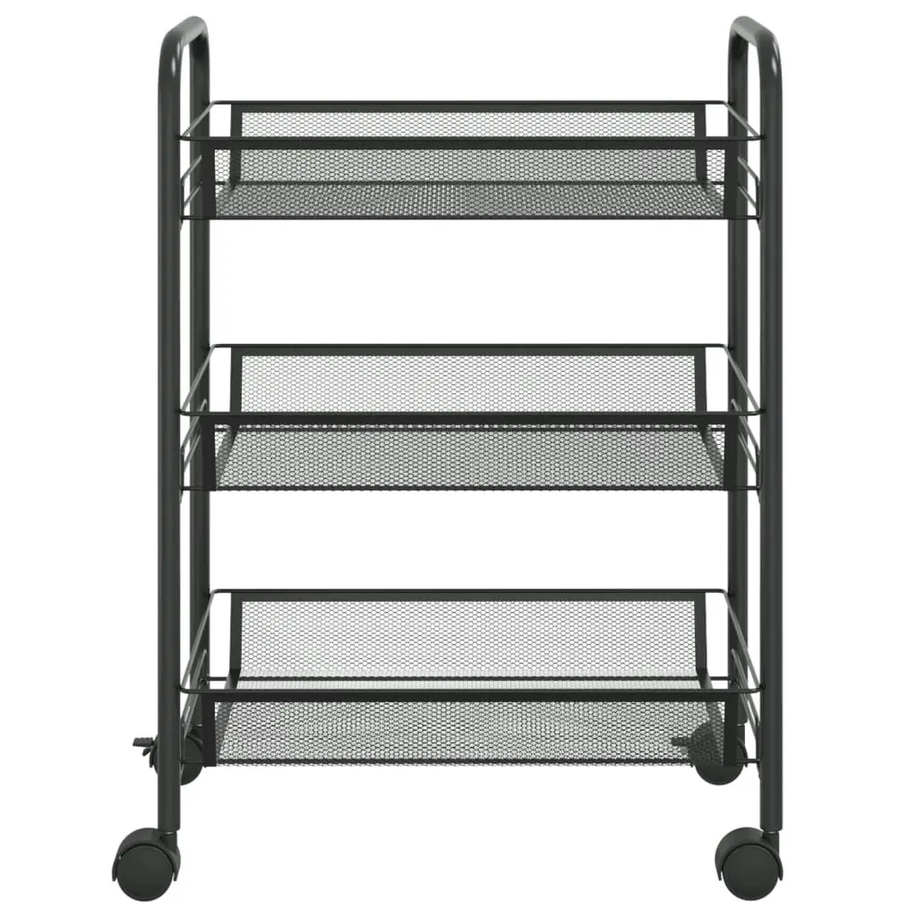 3-Tier Kitchen Trolley Black 46x26x64 cm Iron 336322